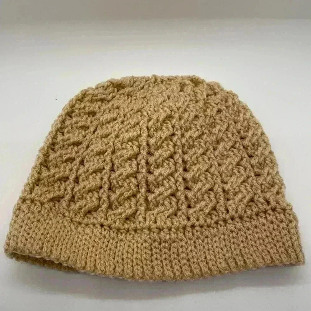 Tan Handmade Beanie - Picture 1 of 4